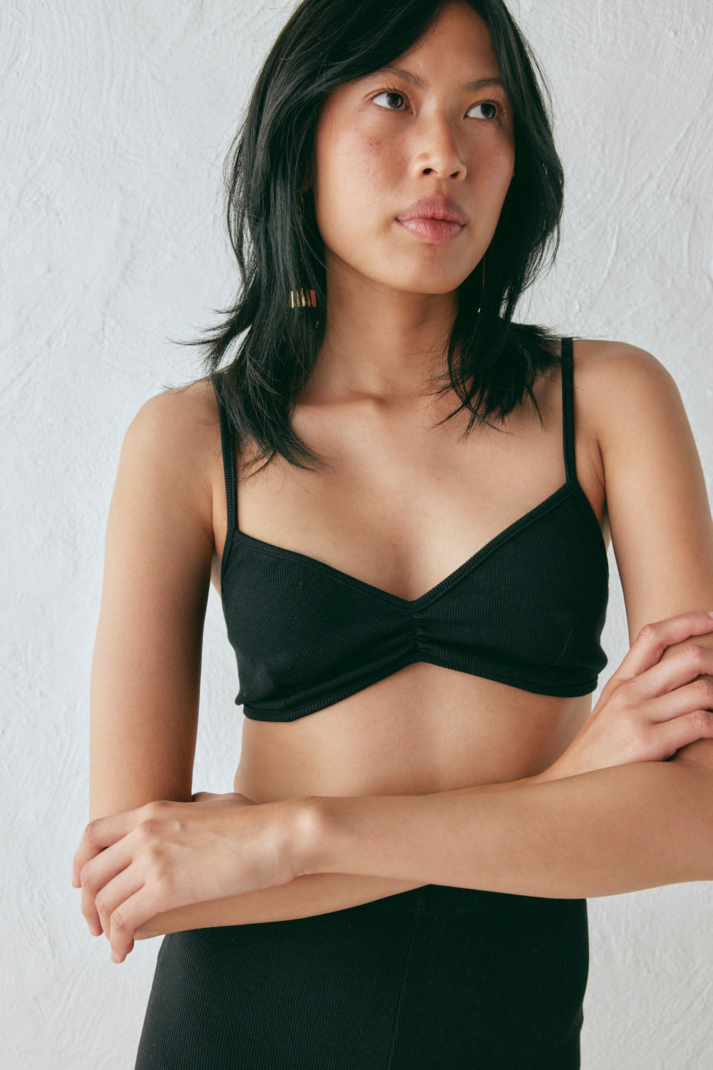 Harper Ribbed Bralette Black