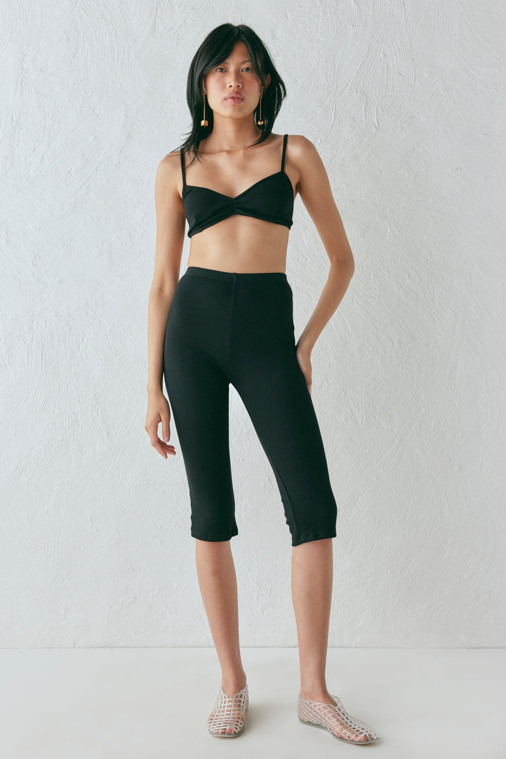 Harper Ribbed Bralette Black