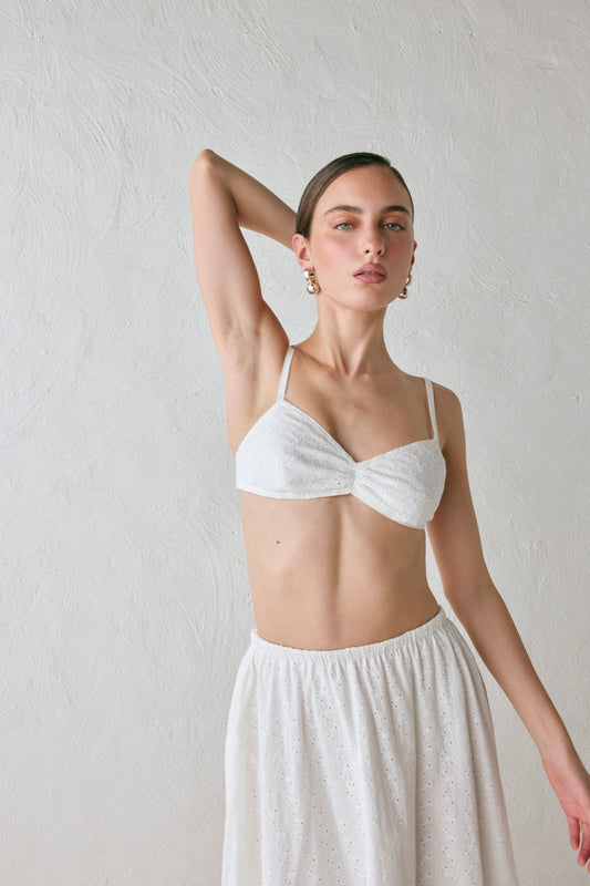 Harper Anglaise Bralette White