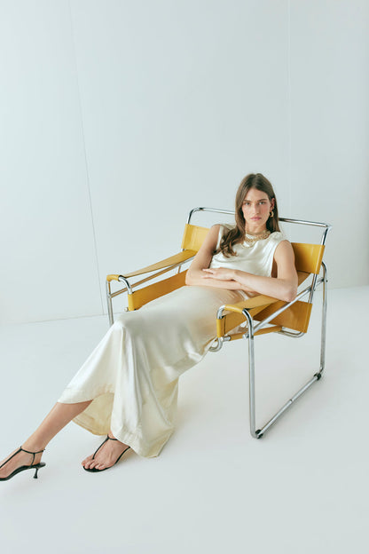 Luel Satin Maxi Skirt Cream