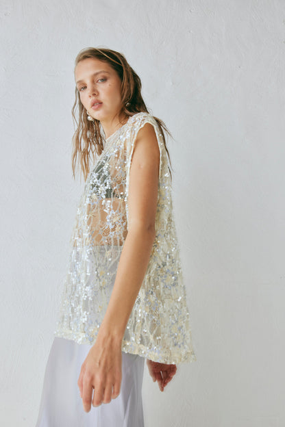 Devyn Sequin Top Lace