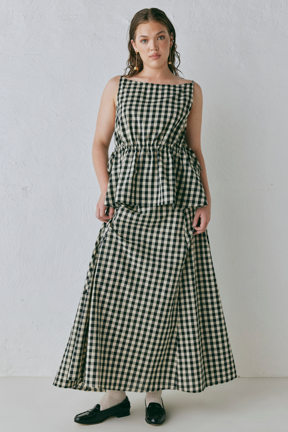 Indi Top Black Check