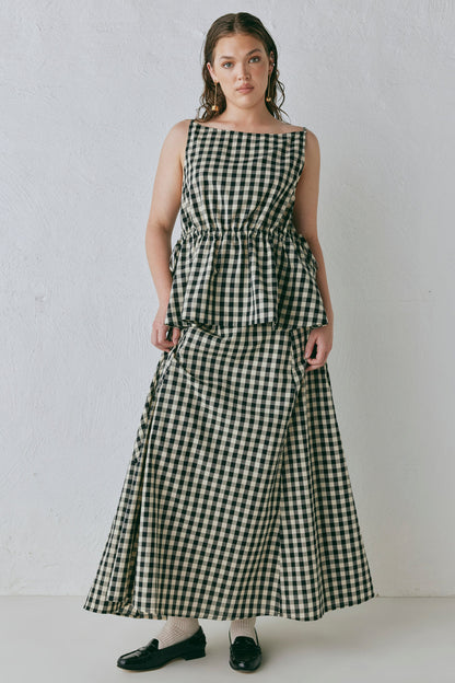 Indi Top Black Check