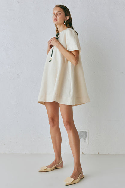 Olsen Linen Mini Dress Cream