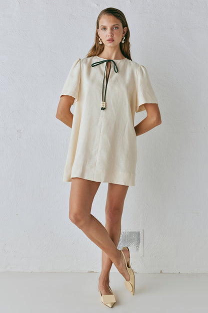 Olsen Linen Mini Dress Cream