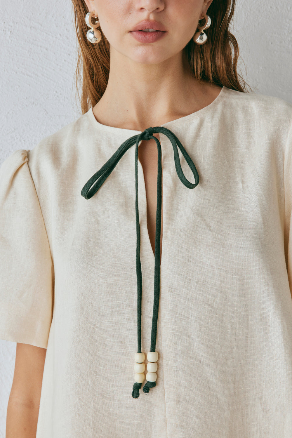 Olsen Linen Mini Dress Cream