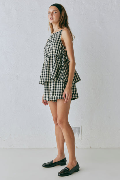 Indi Top Black Check