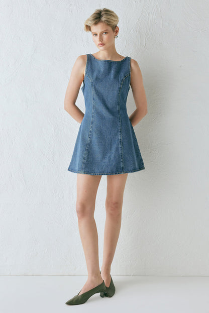 Chloe Denim Mini Dress Blue