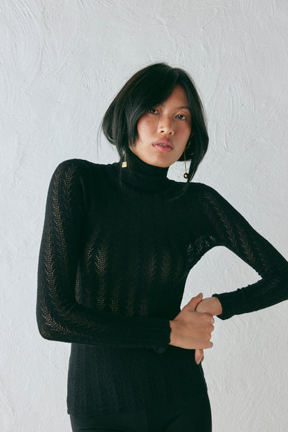 Harriet Knit Skivvy Black