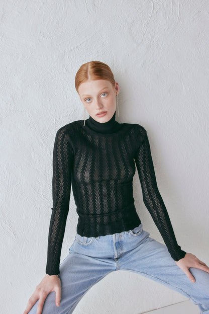 Harriet Knit Skivvy Black