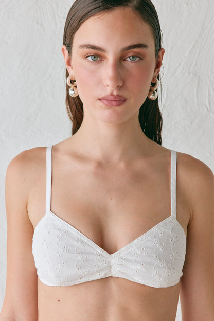 Harper Anglaise Bralette White
