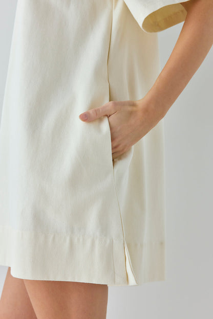 Suki Denim Mini Dress Cream
