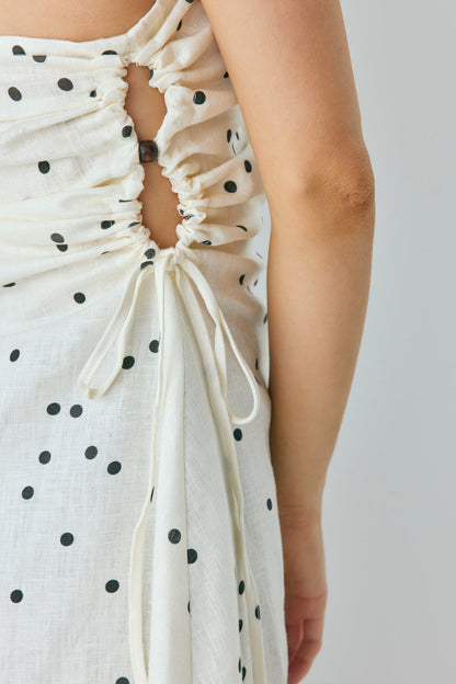 Gaia Linen Mini Dress Dot