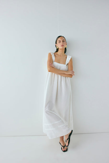 Curate & Create Smock Maxi Dress White