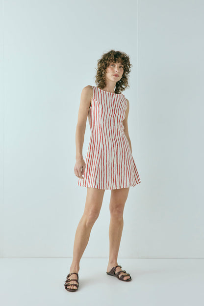 Chloe Linen Mini Dress Stripe