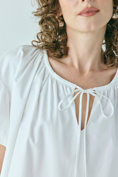 Quinn Smock Mini Dress White
