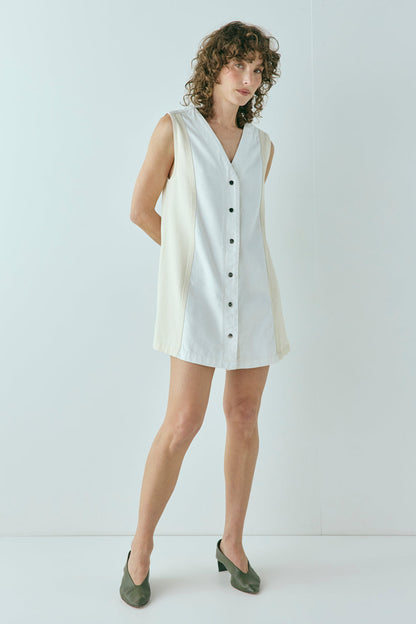 Aston Denim Mini Dress Cream