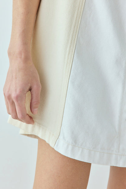 Aston Denim Mini Dress Cream