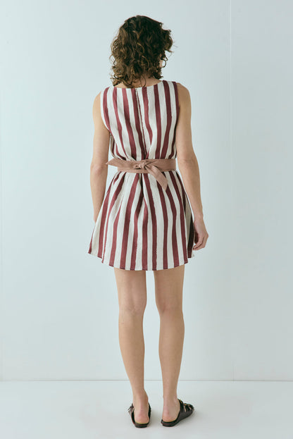Lea Linen Mini Dress Wine