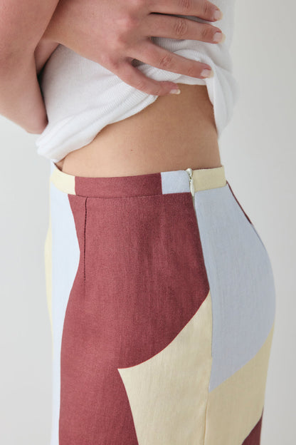 Devyn Linen Midi Skirt Muna